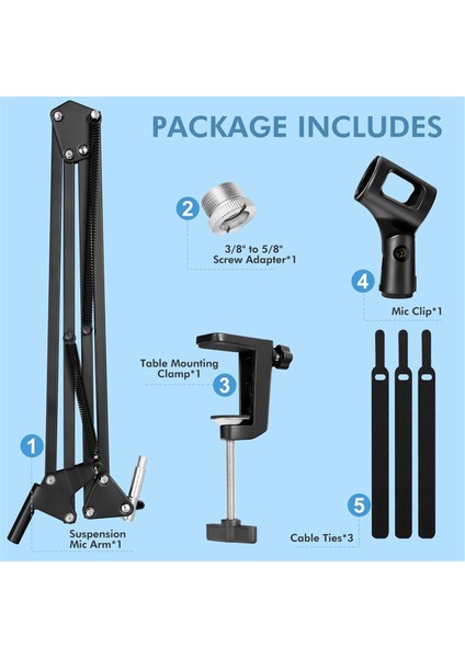 Mikrofon Kolu, Stand Masaüstü Standı, Podcast Oyun Kaydı Için Ayarlanabilir Süspansiyon Bom Kolu (Yurt Dışından) fırsatları