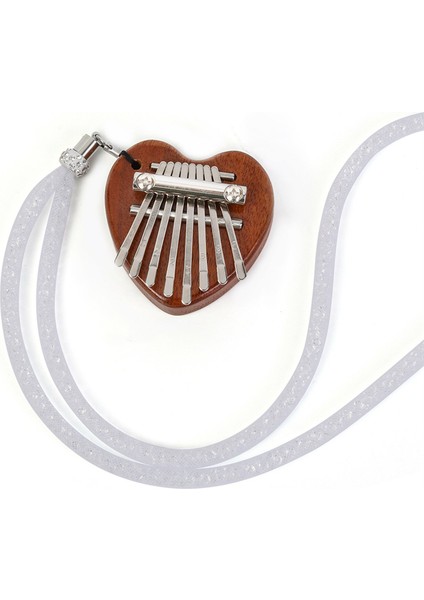 Mini 8 Tonlu Küçük Resim Kalimba Sırt Çantası Dekorasyon Hediye Askısı Maun Masif Ahşap Kalp (Yurt Dışından) fırsatları