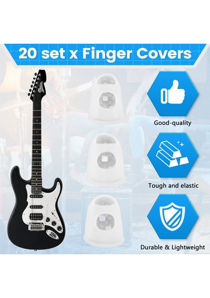 20 Set Parmak Kılıfı Kaymaz Eller Kaplama Rahatlatıcı Oyun Ağrısı Eldivenleri Elektrik Akustik Gitar Telli Müzik Aleti Için (Yurt Dışından) fırsatları
