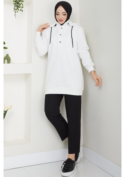 Esila Tesettür Sweat Ekru