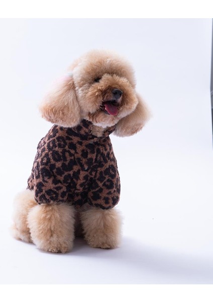 Sri Lanka Ceket Kahverengi Leopar Desenli Batik Kedi Köpek Ceketi Kedi Köpek Kıyafeti Kedi Köpek Elbisesi
