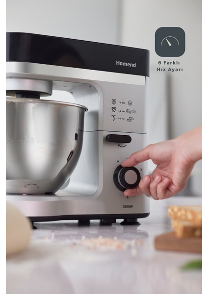 Şık Siyah Stand Mikser 1500W, 5 Litre Kapasite, Profesyonel Kullanım Için Ideal modelleri