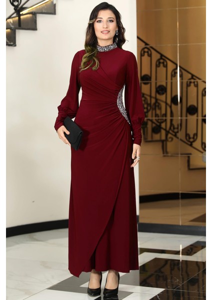 Lavin Tesettür Abiye Bordo