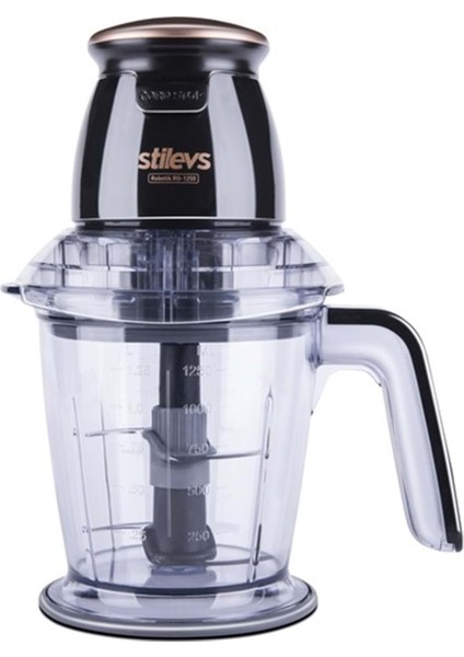 Robotik RO-1250 Mega Doğrayıcı Siyah Bakır, Güçlü ve Şık Tasarım ile Kullanım Kolaylığı Sağlar