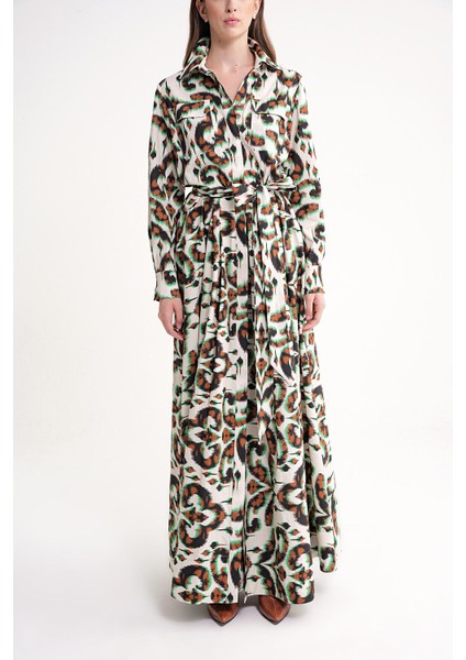 Karışık Renkler Rahat Kesim Uzun Gömlek Elbise 94652 fiyatları