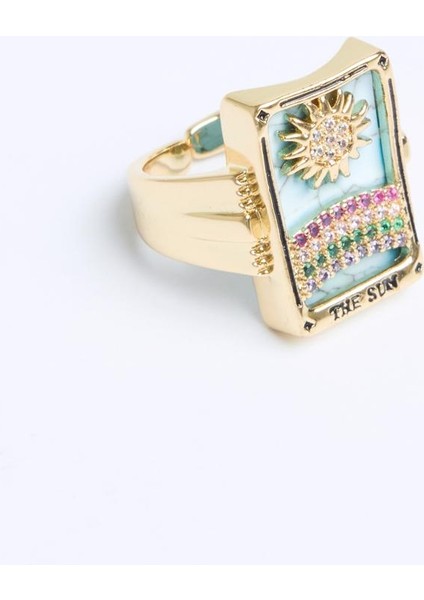 Lacivert Kare Formlu Güneş Figürlü Yüzük fiyatları