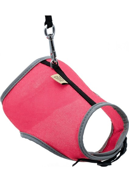 Havalı Dokuma Kedi Göğüs & Gezdirme Takımı Pembe 1*25-35 cm