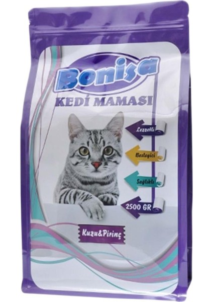 Yetişkin Kedi Maması - Bonisa - Kuzu Etli/prinçli - 2.5 kg