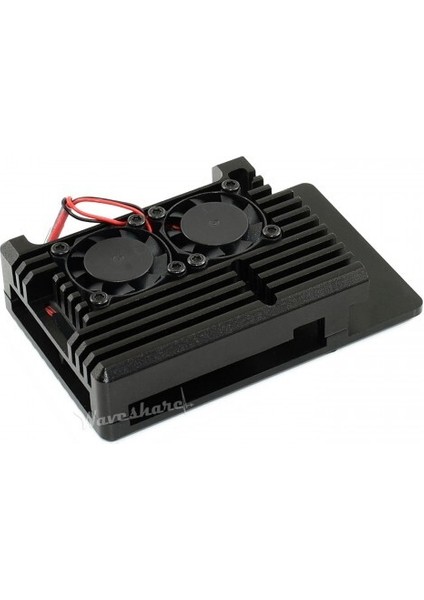 Raspberry Pi 4 Için Alüminyum Kasa ve Dual Soğutma Fanı