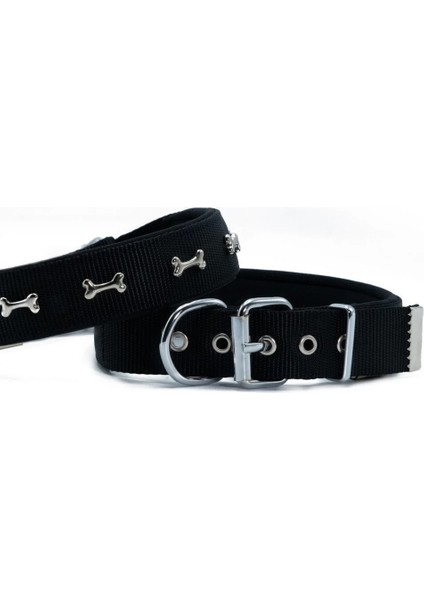 Doggie Konfor Dokuma Kemikli Boyun Tasması Siyah 3.0*42-50 cm (DSBT-3062 M)