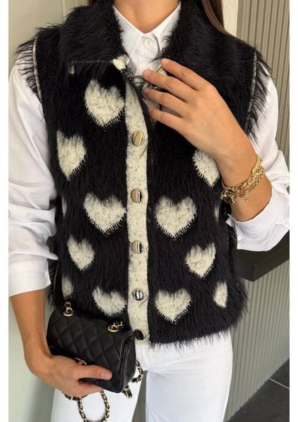 Sakallı Kalpli Kadın Triko Yelek (S-M-L Uyumludur) P-00018369 modelleri