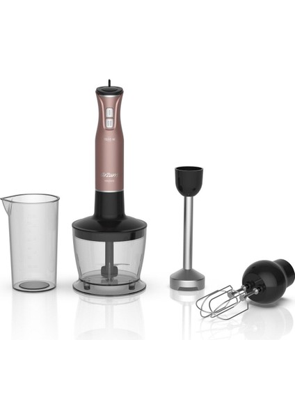 1500W El Blender Seti, Pembe, Güçlü ve Şık Tasarım