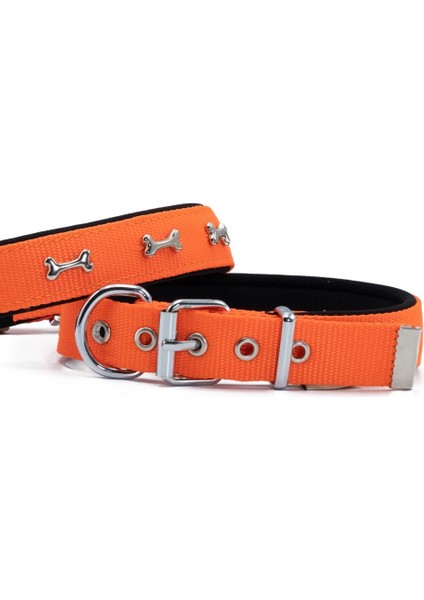 Doggie Konfor Dokuma Kemikli Boyun Tasması Turuncu 2.5*42-50 cm (DSBT-2562 L)