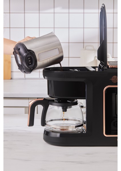 6'lı Çelik Közde Türk Kahve Makinesi, Konuşan, Metalik, Siyah Bakır Renk fırsatları