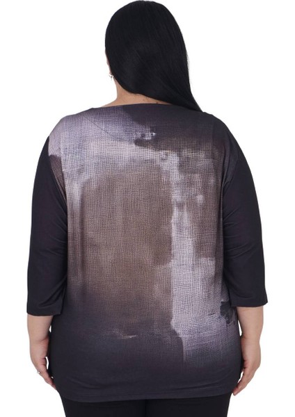 Büyük Beden Tüğlü Taş Detaylı Oversize Bluz modelleri