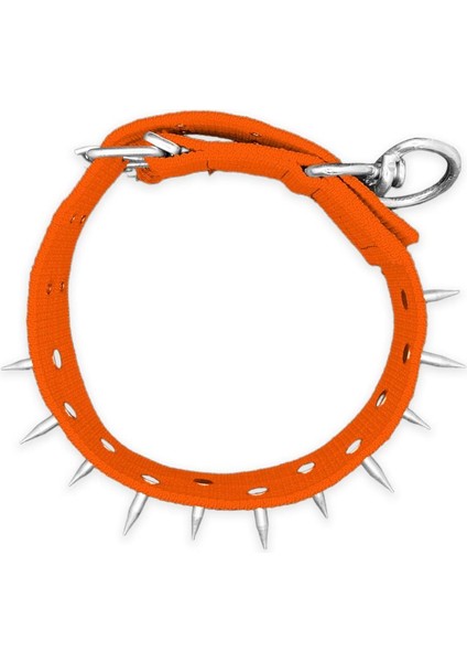 Dokuma Çivili Köpek Boyun Tasması - 5*80 cm - Turuncu modelleri