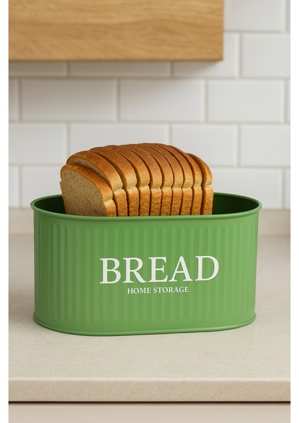Yeşil Ahşap Kapaklı Metal Ekmeklik, Şık ve Pratik Ekmek Kutusu fiyatları