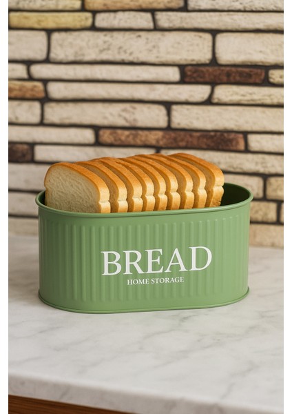 Yeşil Ahşap Kapaklı Metal Ekmeklik, Şık ve Pratik Ekmek Kutusu modelleri