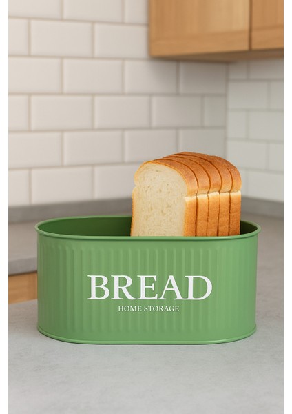 Yeşil Ahşap Kapaklı Metal Ekmeklik, Şık ve Pratik Ekmek Kutusu fırsatları