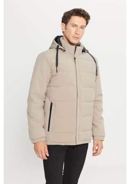 Standart Fit Normal Kesim Dik Yaka Kapüşonlu Yan Cepli Casual Mont modelleri