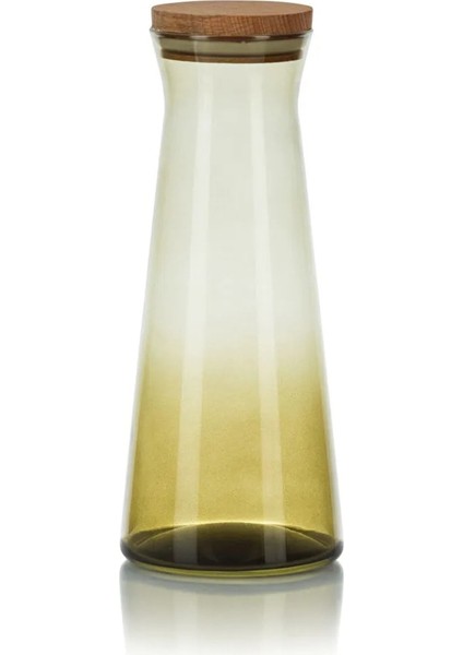 Yeşil Ahşap Kapaklı Cam Sürahi 1150 Ml, Şık ve Doğal Tasarım indirimleri