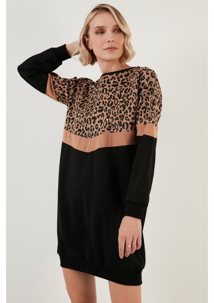 Leopar Desenli Renk Bloklu Oversize Bisiklet Yaka Tunik Bayan Tunik 5863604 fırsatları