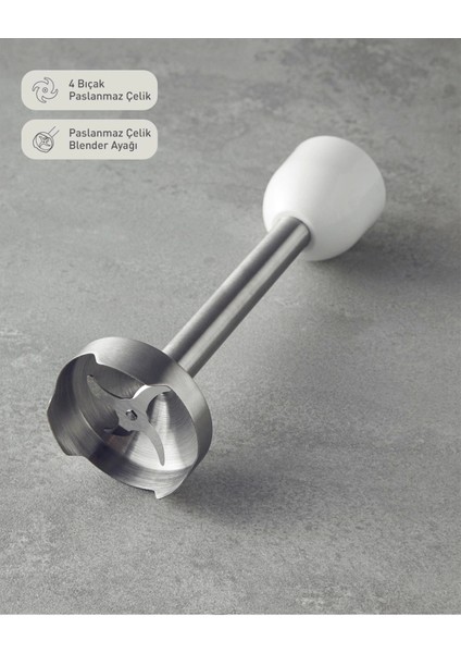 4 Bıçaklı Çok Renkli Çok Fonksiyonlu Çok Renkli Blender Seti Beyaz-Bakır modelleri