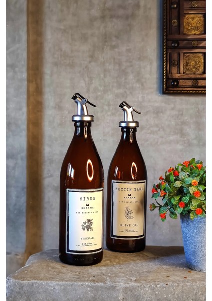 Şişe Seti, 2'li, 500 Ml, Zeytinyağı ve Sirke Damlalıklı Şişe, Yağdanlık, Şişe Seti fiyatları
