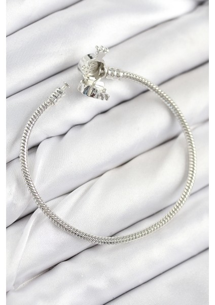 Bfs Pirinç Charm Zirkon Taşlı Taç Model Gümüş Renk Kadın Bileklik fiyatları