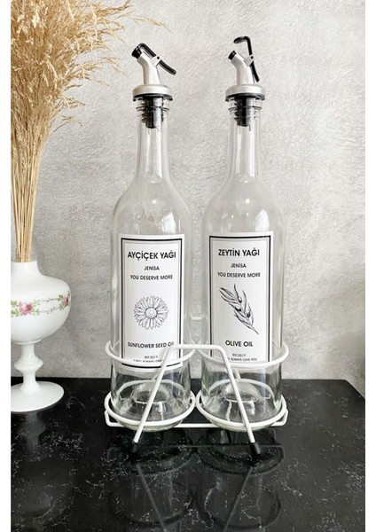 Şeffaf 750 ml Standlı Akıtıcı Yağlık, Beyaz Etiketli, Şık ve Kullanışlı Tasarım fiyatları