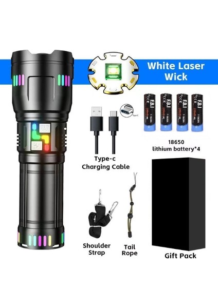 Bfs Pro F-3002 Alüminyum Tg LED Gece Şeritli Type-C Şarjlı El Feneri fırsatları