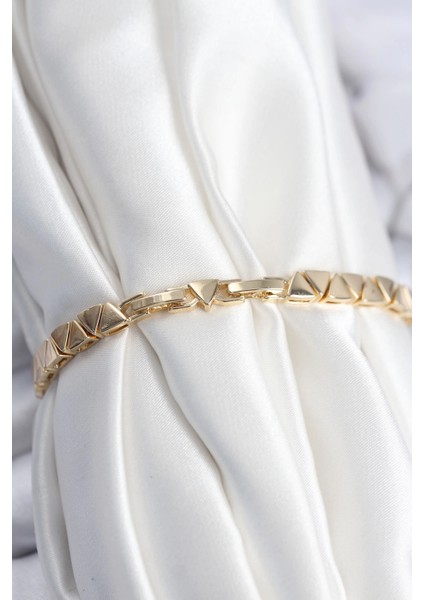 Bfs Pirinç Vıp Seri Gold Renk Sıralı Üçgen Model Kadın Bileklik fiyatları
