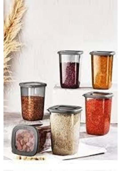 Şeffaf Füme Kare Saklama Kabı, 6'lı, 1200 Ml, Şık ve Kullanışlı Mutfak Gereci