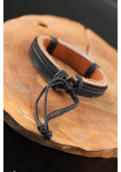 Bfs Çelik Aksesuarlı Siyah Renk Deri Erkek Bileklik fiyatları