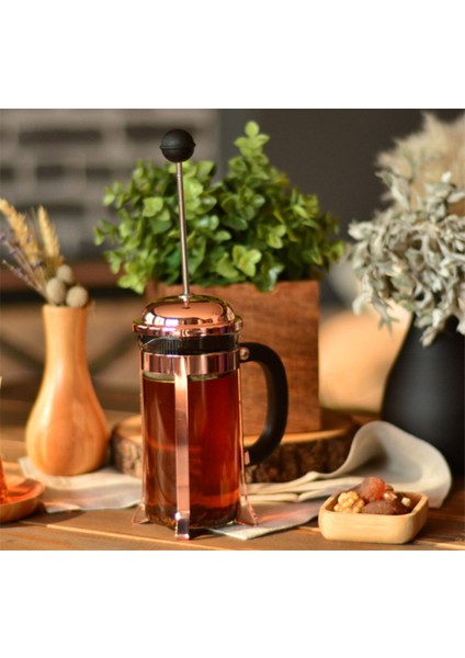 Turuncu French Press 350 Ml, Pratik ve Şık Kahve ve Çay Hazırlama Ürünü