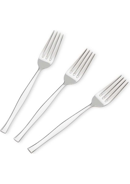 Şık 6'lı Metalik Tatlı Çatal Seti, Zarif ve Kullanışlı Tasarım