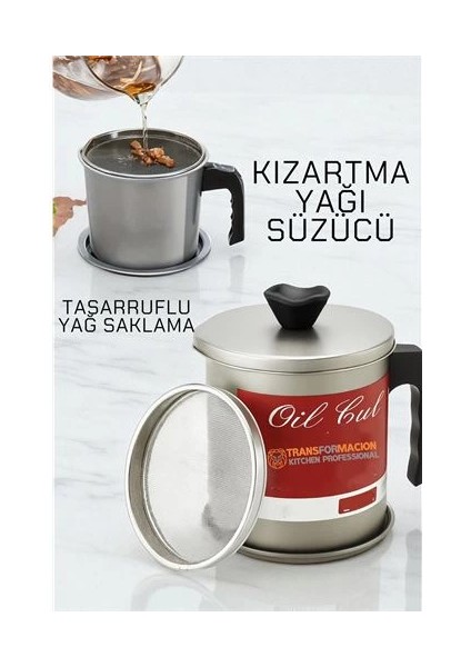 Bfs Kızartma Yağı Süzücü - Yağ Saklama Kabı - Tasarruflu Yağ Ayırıcı