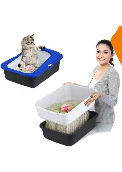 Elekli Kedi Tuvaleti Mavi