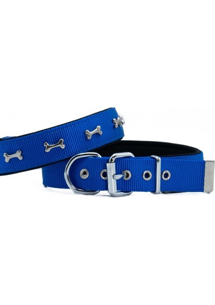 Doggie Konfor Dokuma Kemikli Boyun Tasması Royal Blue 3.0*47-55 cm (DSBT-3062 L)