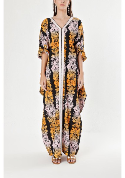 Desenli Dikiş Detaylı Bol Kesim Elbise 94304 fiyatları