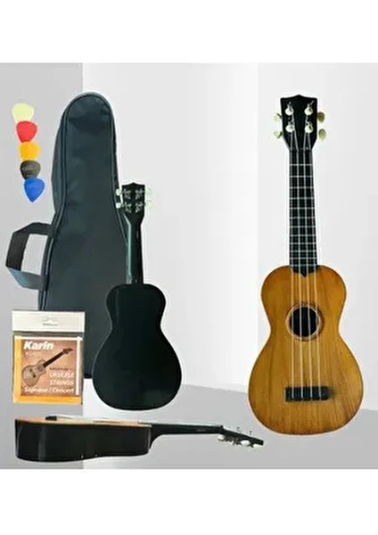 XU21-1-NT Doğal Görünümlü Kapaklı Ukulele 54 cm ABS Plastik Malzeme ile Dayanıklı