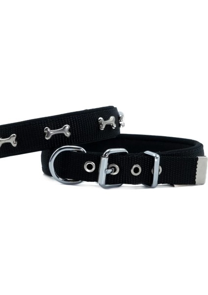 Doggie Konfor Dokuma Kemikli Boyun Tasması Siyah 2.0*35-40 cm (DSBT-2062 M)