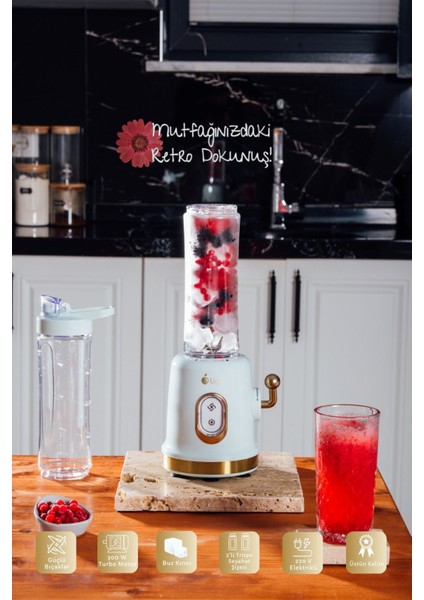 Yeşil Çift Şişeli Smoothie Blender, Güçlü ve Pratik Mutfak Aracı fiyatları