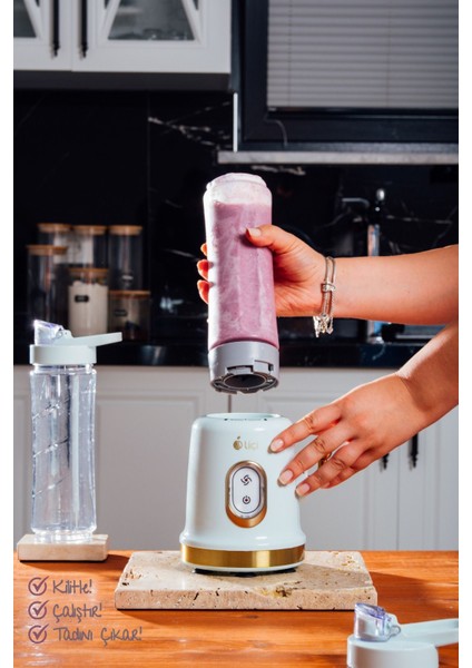 Yeşil Çift Şişeli Smoothie Blender, Güçlü ve Pratik Mutfak Aracı modelleri