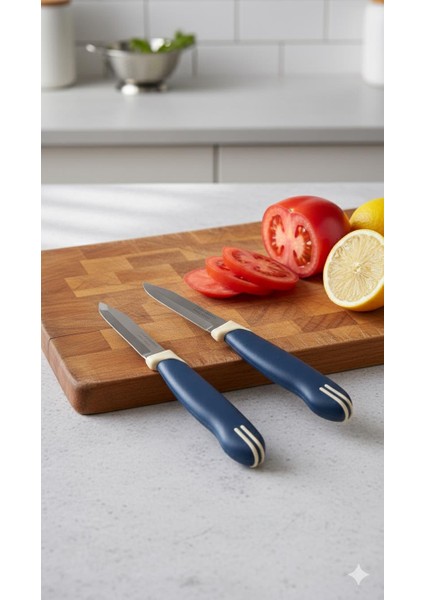 Tramontina 2’li Kısa Meyve Bıçağı Seti Paslanmaz Çelik Lacivert fiyatları