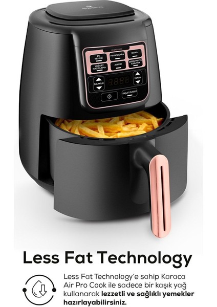 2'li Çok Fonksiyonlu Pembe Hava Fritöz, 4 Kişilik, Konuşma Özelliği