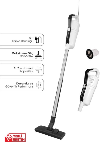 EK012 Torbasız Dikey Elektrikli Süpürge, Güçlü ve Hafif Temizlik Performansı