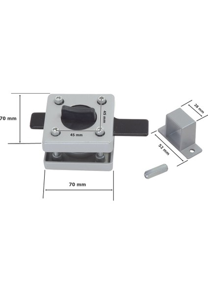 Tempo Islak Hacim Kare Kabin Sürgülü Kapı Kilidi 13-18 mm modelleri