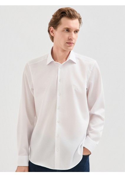 Erkek Modern Fıt Gömlek-Beyaz indirimleri