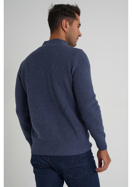 Trıst Star Erkek Kısa Fermuarlı Dik Yaka Selanik Örgü Yün Kazak TRIST-5358 modelleri